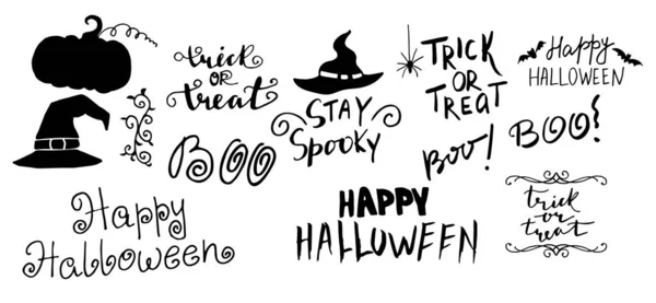 Happy halloween. Hand drawn creative calligraphy — Stock Vector