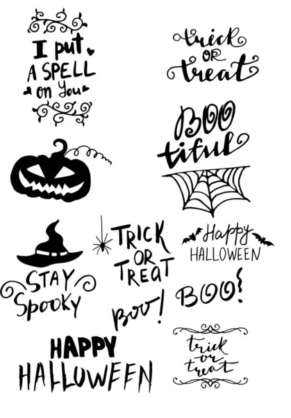 Happy halloween. Hand drawn creative calligraphy — Stock Vector