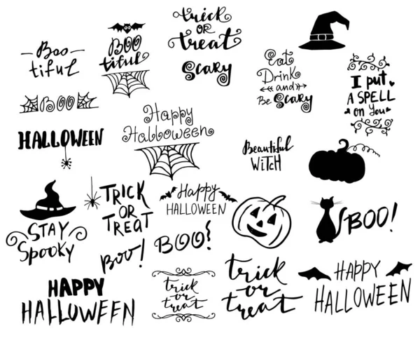 Feliz Halloween. Caligrafía creativa dibujada a mano — Archivo Imágenes Vectoriales