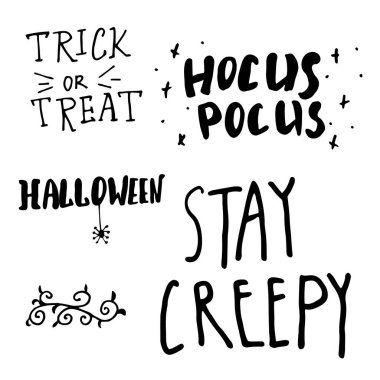 Cadılar Bayramınız Kutlu Olsun. Yaratıcı Hat el çekilmiş