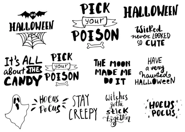 Fröhliches Halloween. handgezeichnete kreative Kalligraphie — Stockvektor