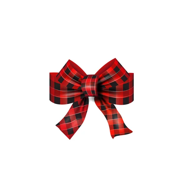 Kırmızı Tartan yayı Noel vektörü