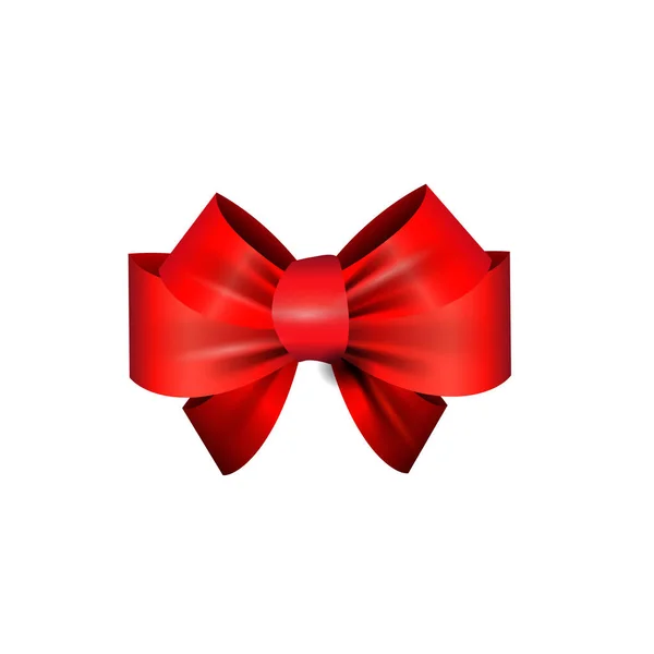Elegant red ribbon and bow isolated on white — Stock Vector