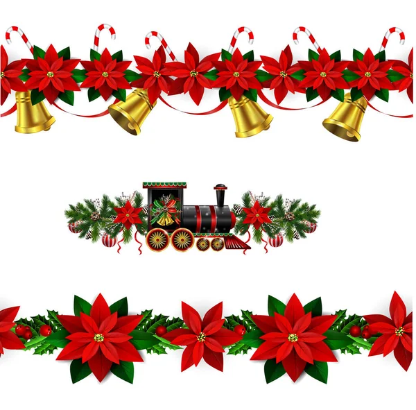 Vector christmas bells with christmas tree decorations — Stock Vector