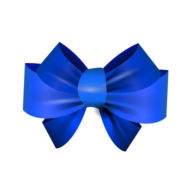 Beautiful blue bow isolated vector — Stock Vector