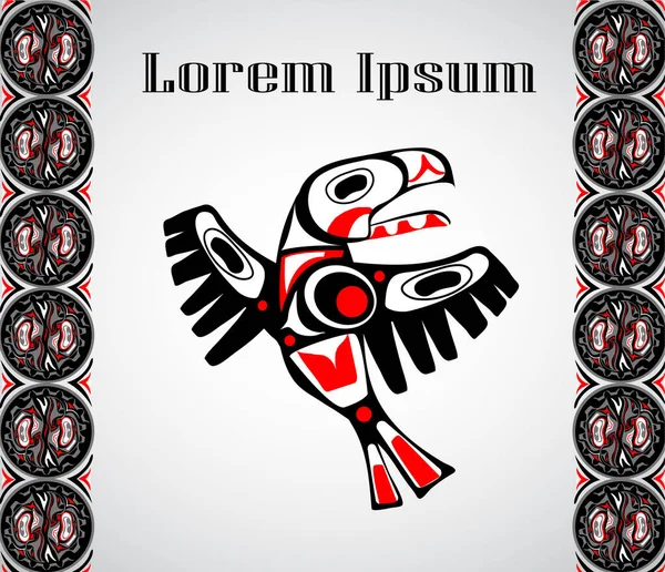 Totem-Vogel-Stilisierung indigener Kunst — Stockvektor