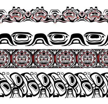 abstract background native north american set clipart