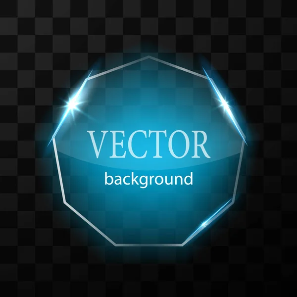 Glass vector button plane. Easy editable background — Stock Vector