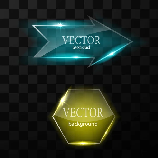 Verre plan à bouton vecteur. Fond facile modifiable — Image vectorielle