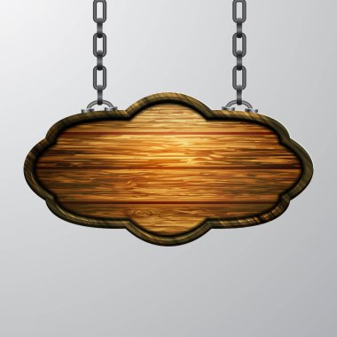 Ahşap tabelanın gerçekçi temsili