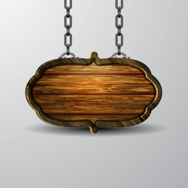 Ahşap tabelanın gerçekçi temsili