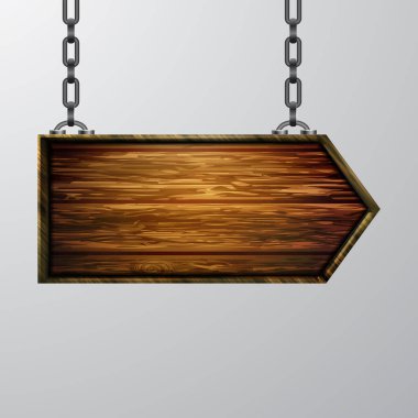 Ahşap tabelanın gerçekçi temsili