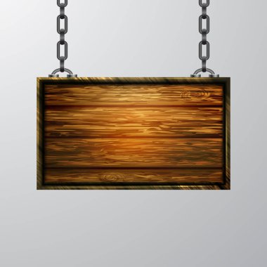 Ahşap tabelanın gerçekçi temsili