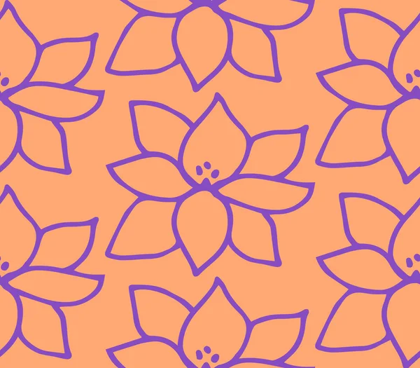 オレンジのヨガベクトルシームレスパターン — ストックベクタ