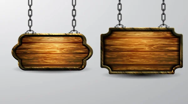 木製の看板のベクトル現実的なイラスト — ストックベクタ