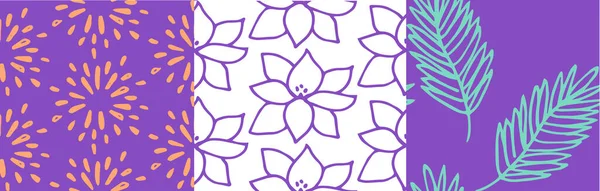 Hand drawn floral pattern with leaves yoga symbols Vector on solid background. — Stock Vector