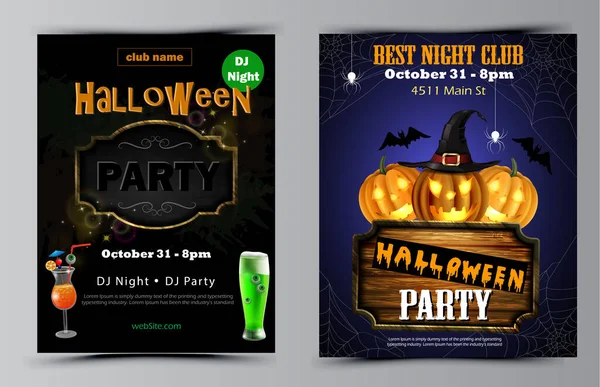 Halloween Party szórólap készlet vektor — Stock Vector