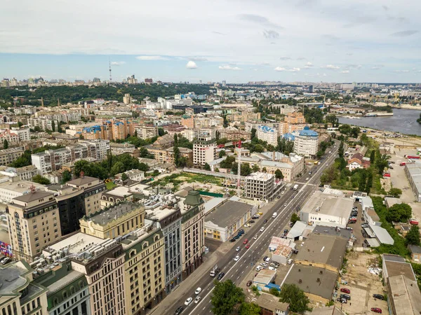Αεροφωτογραφία Τηλεκατευθυνόμενου Άποψη Του Podil Στο Κίεβο — Φωτογραφία Αρχείου