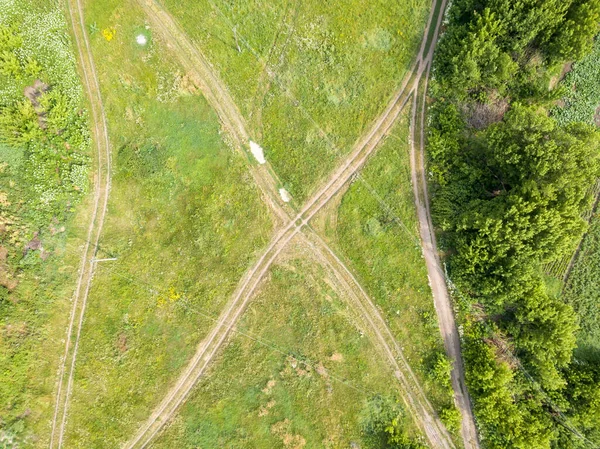 Vue Aérienne Sur Drone Champs Ruraux Ukraine — Photo