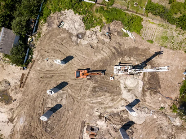 Construcción Puente Sobre Río Dniéper Kiev Vista Aérea Del Dron —  Fotos de Stock