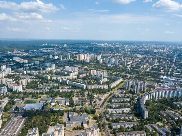 Vista Aérea Del Dron Paisaje Urbano Kiev — Foto de Stock