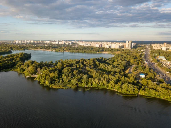 Veduta Aerea Del Drone Banca Del Fiume — Foto Stock