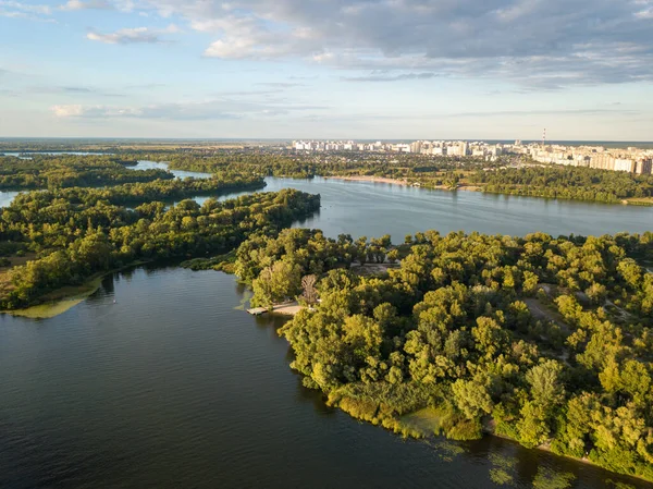 Вид Повітряний Безпілотник Березі Річки — стокове фото