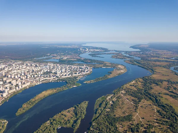Вид Дніпро Київ Згори — стокове фото