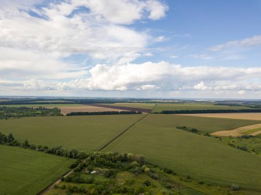 Ukrayna tarım sahalarının hava aracı görüntüsü.