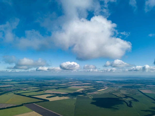 Aerial Drone View Ukrainian Agricultural Fields — Stock Photo, Image