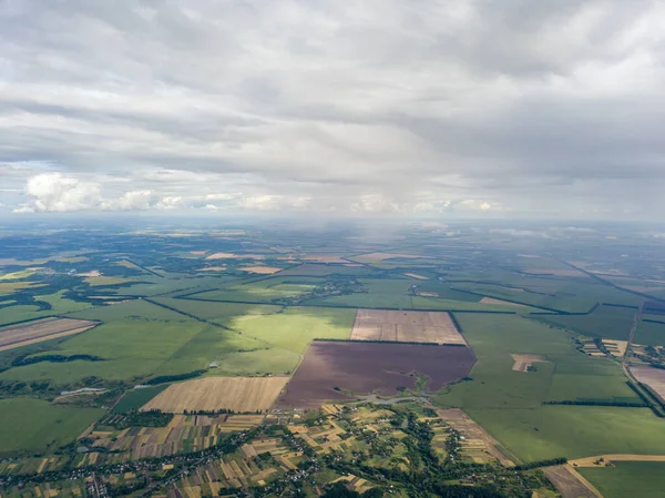 Flygdrönare Regnmoln Över Det Ukrainska Fältet Det Regnar — Stockfoto