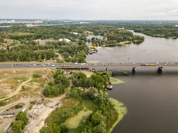 Pemandangan Udara Dari Sungai Dnieper Kiev — Stok Foto