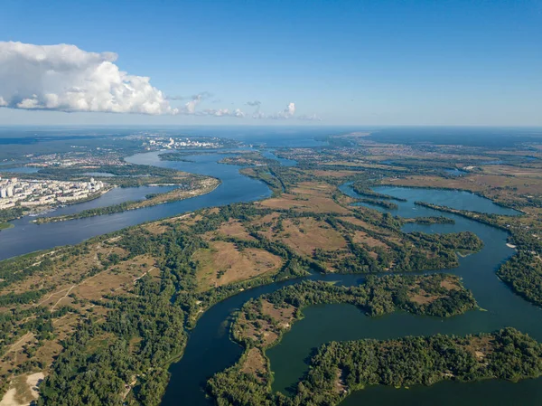 Vista Alta Del Río Dniéper Kiev — Foto de Stock