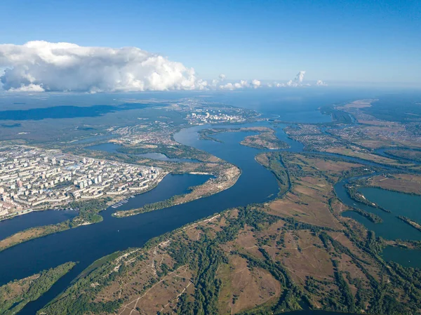 Vista Alta Del Río Dniéper Kiev — Foto de Stock