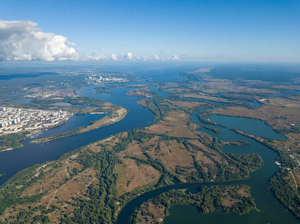 Vista Alta Del Río Dniéper Kiev — Foto de Stock