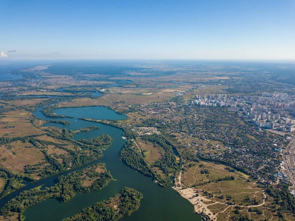 Високий Вид Річку Дніпро Києві — стокове фото