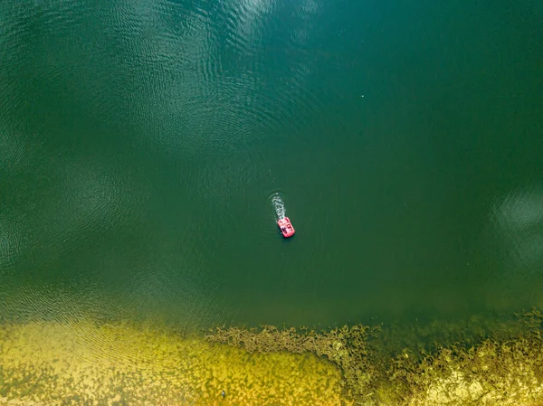 Aerial Drone View Catamaran Lake — Stock Photo, Image