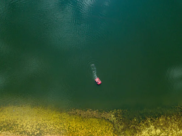 Drohnen Aus Der Luft Katamaran Auf Dem See — Stockfoto