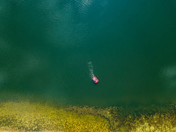 Drohnen Aus Der Luft Katamaran Auf Dem See — Stockfoto