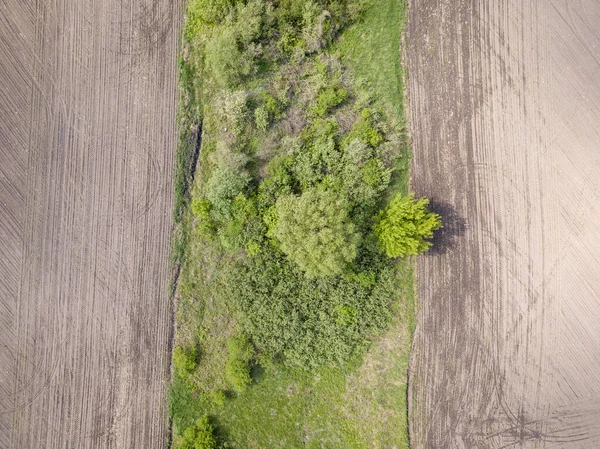 Luchtfoto Oekraïense Landbouwvelden Het Voorjaar — Stockfoto