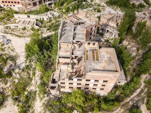 Vista Aérea Del Dron Edificio Inacabado Abandonado Del Hospital Ciudad — Foto de Stock