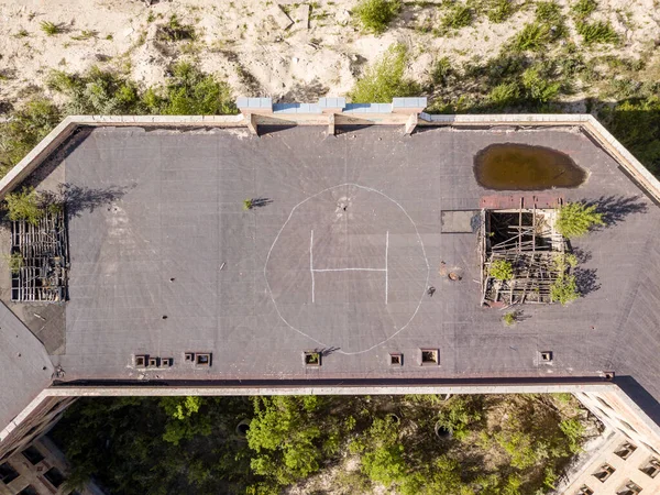 Veduta Aerea Del Drone Edificio Abbandonato Incompiuto Dell Ospedale Cittadino — Foto Stock