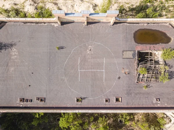 Vista Aérea Del Dron Edificio Inacabado Abandonado Del Hospital Ciudad — Foto de Stock