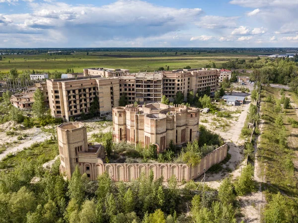 Letecký Výhled Opuštěná Nedokončená Budova Městské Nemocnice Kyjevě — Stock fotografie