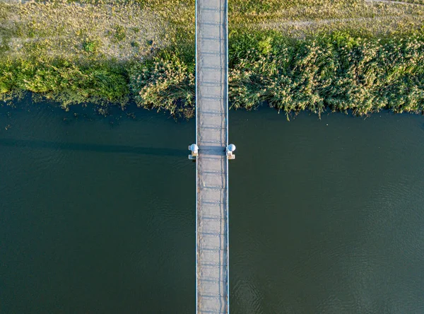 Bridge Lake City Park Kiev Aerial Drone View — Stock Photo, Image