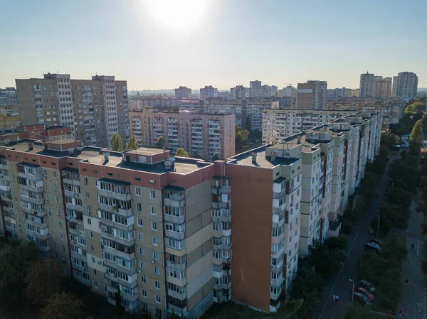 Αεροφωτογραφία Τηλεκατευθυνόμενου Κατοικίες Στο Κίεβο — Φωτογραφία Αρχείου
