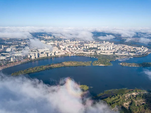 Survoler Les Nuages Automne Kiev Matin Ensoleillé — Photo