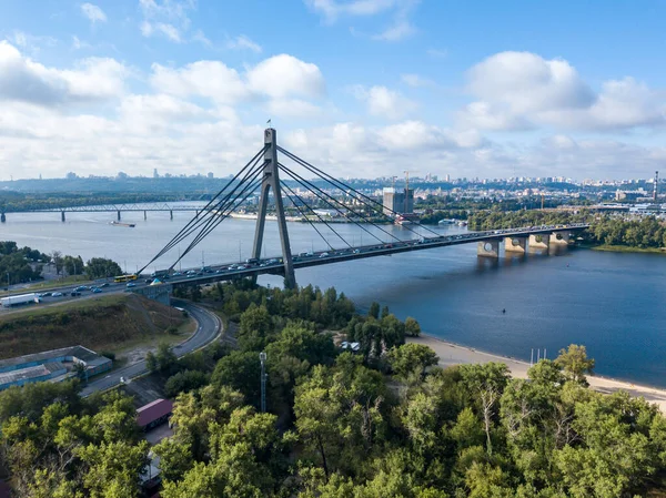 Flygdrönare Norra Bron Kiev — Stockfoto