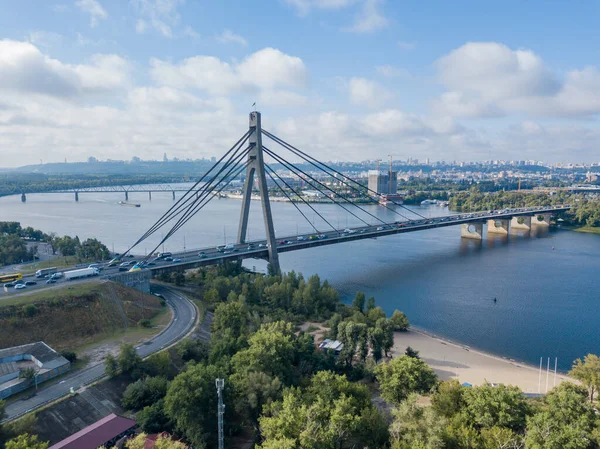 Vue Aérienne Sur Drone Pont Nord Kiev — Photo