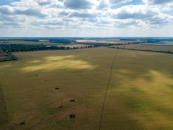 Vista Aérea Drones Campos Agrícolas Ucrânia — Fotografia de Stock